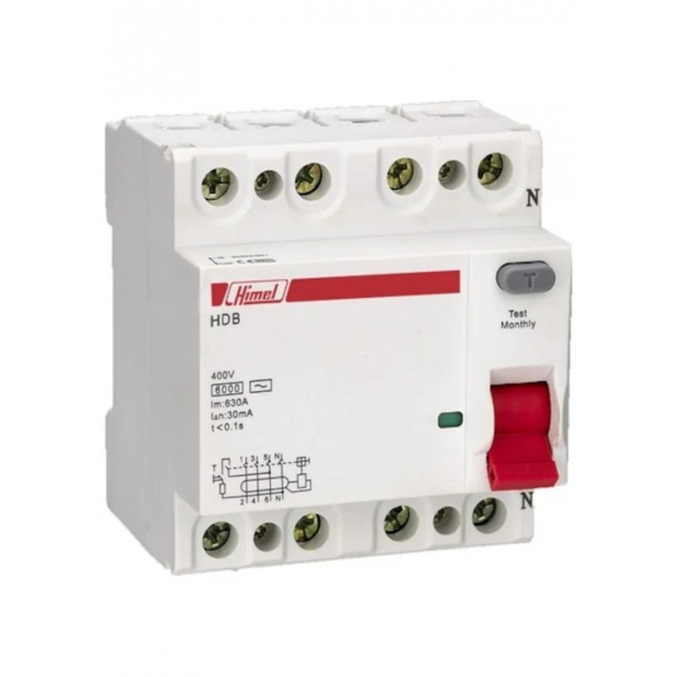 Himel 4 Kutuplu 25A 300mA Kaçak Akım Koruma Rölesi (RCCB) – 4x25A / HDB3VR425TC