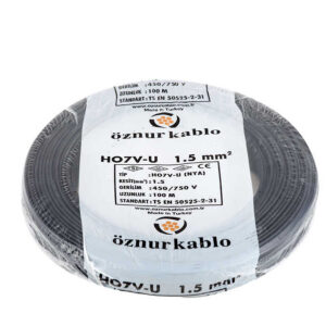 Öznur Kablo NYA 1.5 mm² Siyah H07V-U | %100 Bakır Tesisat Kablosu