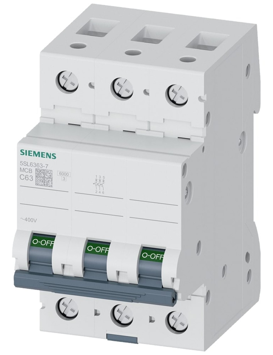 Siemens 5SL6363-7 63A C Tipi 3 Kutup 6kA Otomatik Sigorta